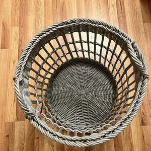Grey wicker basket